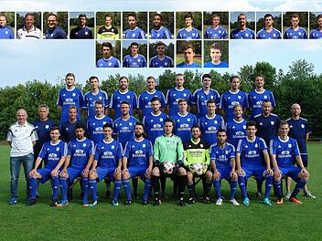 Unser Bild zeigt den Kader des TSV Münnerstadt mit (hinten, von links) Peter Reuss, Lorenz Pfeuffer, Sebastian Köhler, Nicolas Weber, Philipp Bott, Louis Katzenberger, Sebastian Blank und Niklas Markart; (mittlere Reihe, von links) Sportvorstand Günter Scheuring, Chef-Trainer Klaus Keller, Co-Trainer Helmut Gessner, Jannik Schmittzeh, Sebastian Geyer, Patrick Schmidtke, Kilian Lochner, Lukas Schmittzeh, Philipp Müller, Trainer Michael Knysak und Abteilungsleiter Manfred Back sowie (vorne, von...