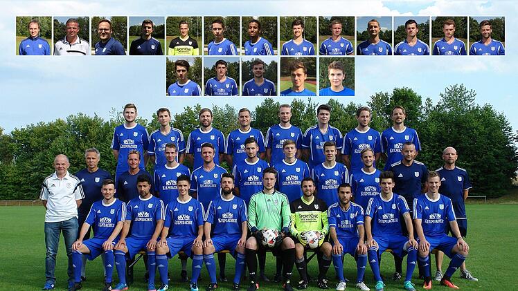 Unser Bild zeigt den Kader des TSV Münnerstadt mit (hinten, von links) Peter Reuss, Lorenz Pfeuffer, Sebastian Köhler, Nicolas Weber, Philipp Bott, Louis Katzenberger, Sebastian Blank und Niklas Markart; (mittlere Reihe, von links) Sportvorstand Günter Scheuring, Chef-Trainer Klaus Keller, Co-Trainer Helmut Gessner, Jannik Schmittzeh, Sebastian Geyer, Patrick Schmidtke, Kilian Lochner, Lukas Schmittzeh, Philipp Müller, Trainer Michael Knysak und Abteilungsleiter Manfred Back sowie (vorne, von...