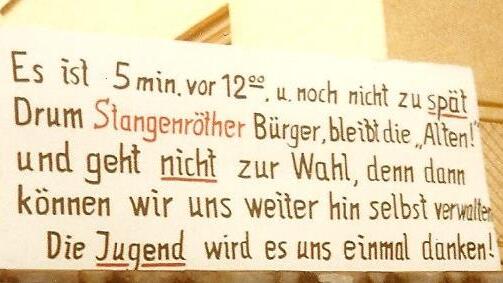 Den Stangenrothern war bang vor der Zukunft im Markt Burkardroth.