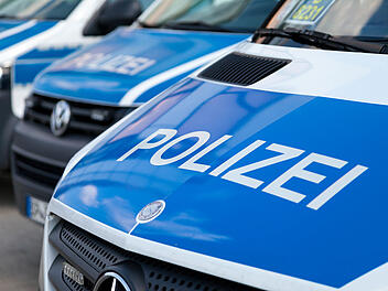 german police cars stands on airport