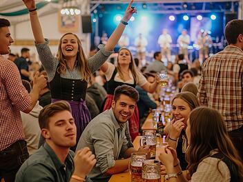 Bierzelt, Festzelt, Volksfest, Kirchweih, Kerwa, Kärwa