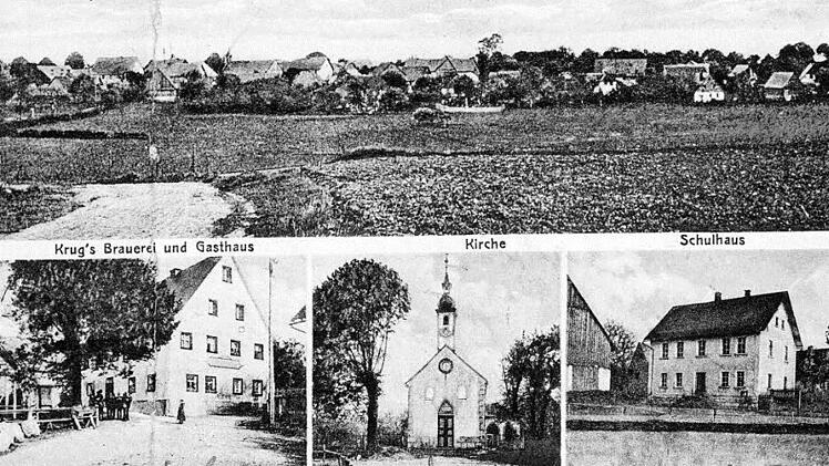 Ansichtskarte von Breitenlesau, 1918 geschrieben: Dorf, Wirtshaus, Kirche, Schule sind die wichtigsten Orte in Breitenlesau Repro: Reinhard Löwisch