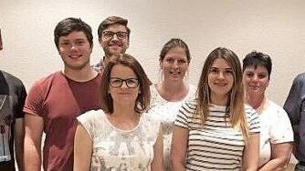 Der EU-KA-GE-Vorstand (von links): Tobias Schmitt, Christian Leber, Benni Bohl, Simone Sell, Jasmin Erhard, Katharina Baidel, Irene Krame, und Dieter Diez