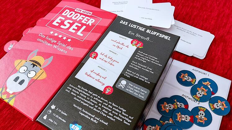Spiele-Test Doofer Esel - kreatives Party-Wortspiel über nutzloses Wissen