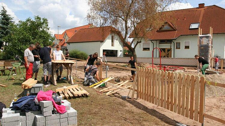 Der Spielplatz ist fast fertig. Foto: Werner Baier