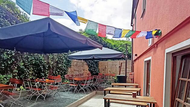 Der Terrassenbereich des Hauses.