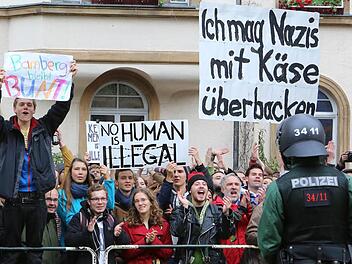 Viel Polizei, viele Emotionen: Die Demo gegen Rechts im Oktober 2014 hatte am Mittwoch noch das Amtsgericht Bamberg beschäftigt.  Foto: Barbara Herbst/Archiv