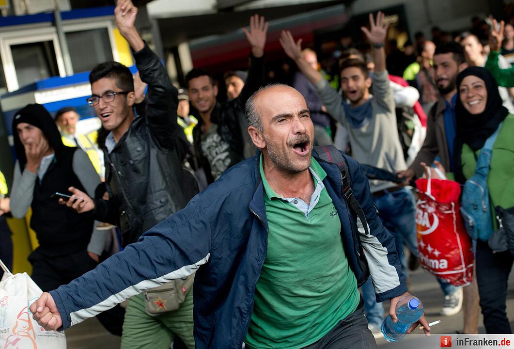 Ankunft von Flüchtlingen am Bahnhof München