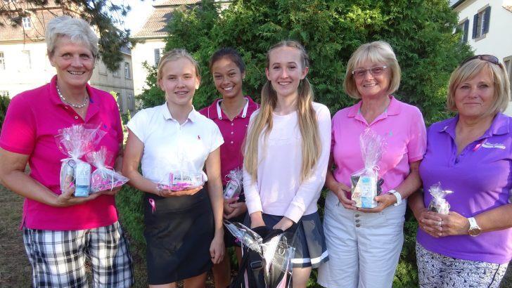 Die besten Golferinnen beim Pink Ribbon Damentag (von links):  Andrea Wehner, Scarlett-Rose Ziegler, Karin Geßner, Maja Hartung, Elfriede Nolte und Christine Schneiderbanger Foto: Anton Then