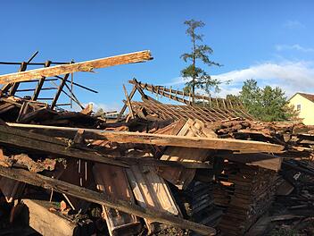 Das hat Sturm Fabienne im Burgwindheimer Gemeindeteil Untersteinach angerichtet. Archivbild:  Anette Schreiber