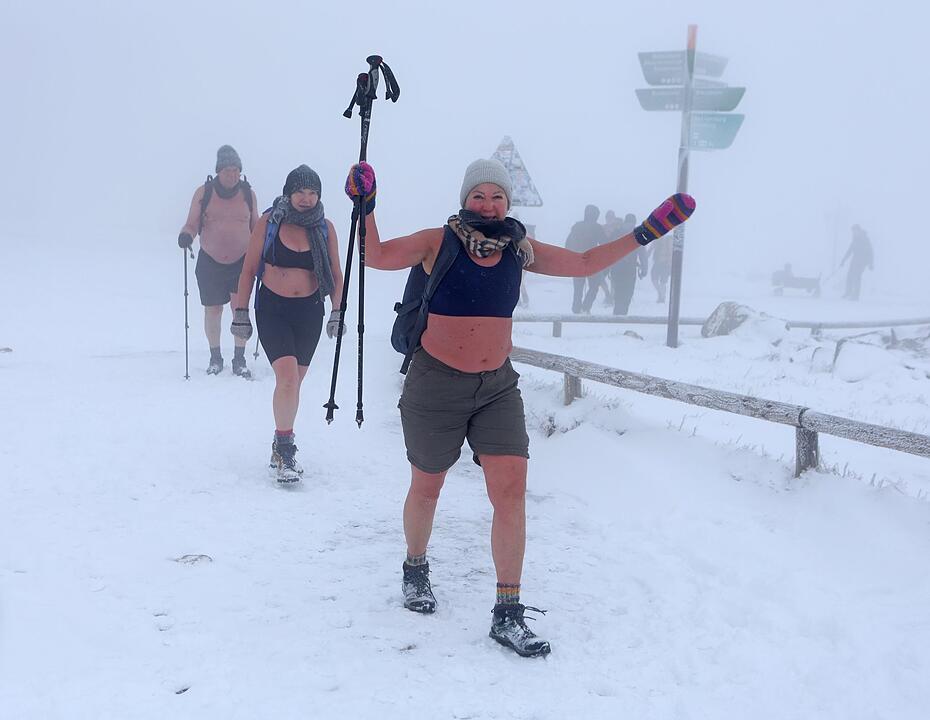 Extremwandergruppe auf dem Brocken