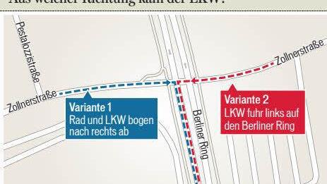 Aus welcher Richtung kam der Lkw?