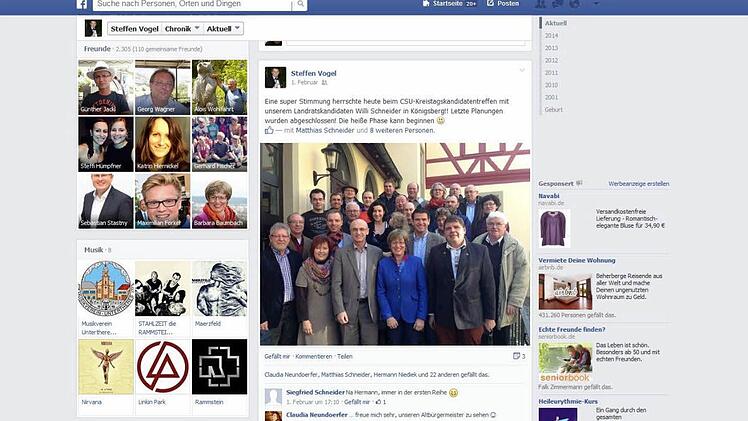 Dieses Foto brachte den Arbeitgeber in Rage: Obwohl krank geschrieben, posierte Markus Oppelt (Reihe ganz hinten, Zweiter von rechts) inmitten der weiteren CSU-Kreistagskandidaten.Schreenshot: Facebook