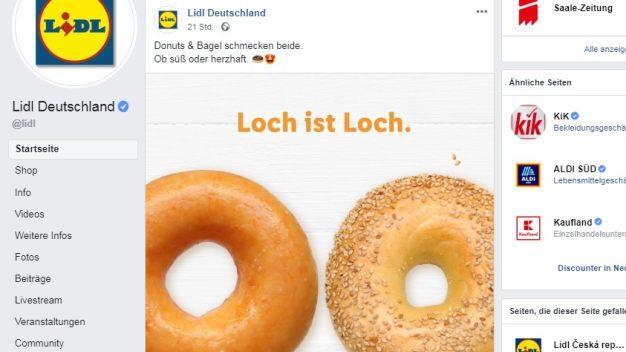 Durch den aktuellen Werbeslogan "Loch ist Loch" ist ein wahrer Shitstorm &uuml;ber den Discounter Lidl hereingebrochen. Zurecht - findet unser Kommentator. Foto: Screenshot Facebook