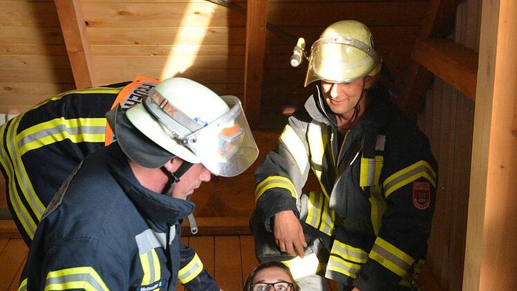 Feuerwehr-Übung in der Jörgenmühle in Brünn. Foto: Björn Hein