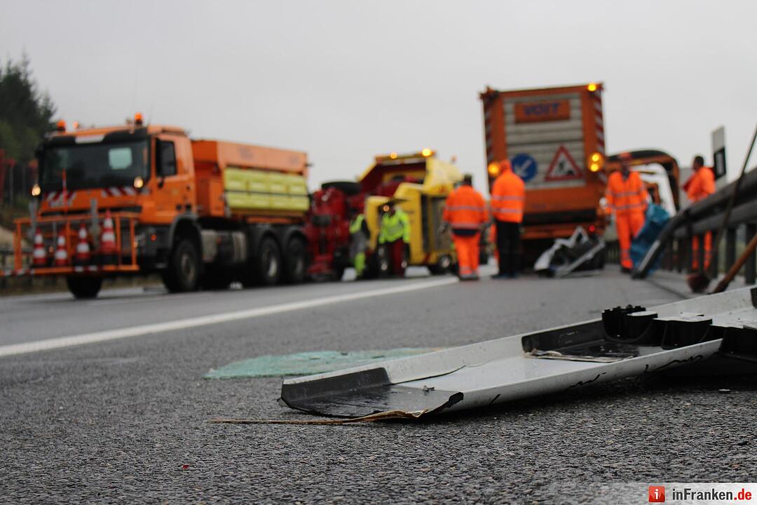 Lkw-Unfall auf der A9 bei Trockau