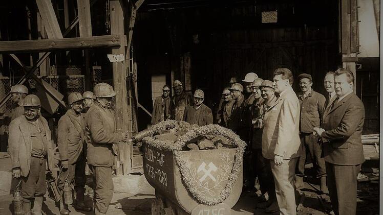 Der letzte Förderwagen (Hunt) war für die Stockheimer Knappen alles andere als ein freudiges Ereignis. Gerd Fleischmann