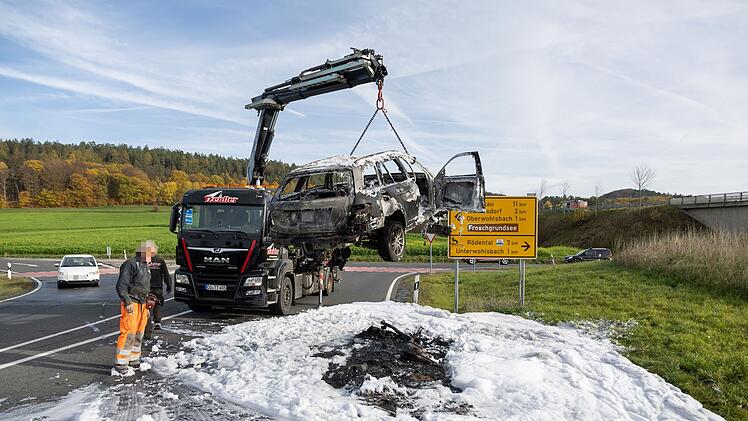 Autobrand bei Rödental