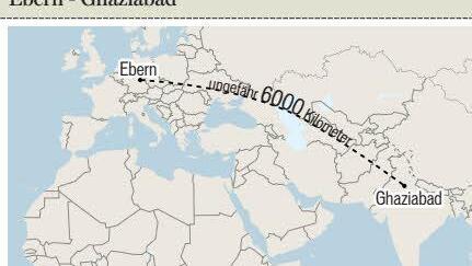 6000 Kilometer beträgt die Luftlinie zwischen Ebern und Ghaziabad. 20 Stunden waren die Gäste aus Indien unterwegs.