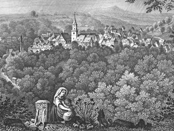Stahlstich von Gräfenberg, von Wilhelm Schroll 1858 gezeichnet, gestochen von Carl Rohrich Repro: Reinhard Löwisch