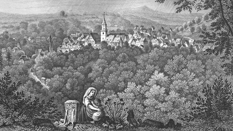 Stahlstich von Gräfenberg, von Wilhelm Schroll 1858 gezeichnet, gestochen von Carl Rohrich Repro: Reinhard Löwisch