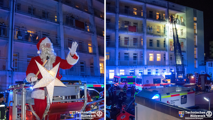 Erlangen: Weihnachtliche Blaulichtaktion erfreut Klinikum - Kinderaugen "funkelten groß"