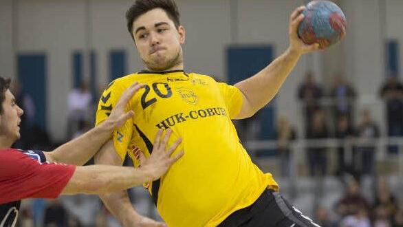 Macht den "Abflug": Max Drude wechselt vom HSC Coburg zum Ligakonkurrenten DJK Rimpar. Foto: Hagen Lehmann