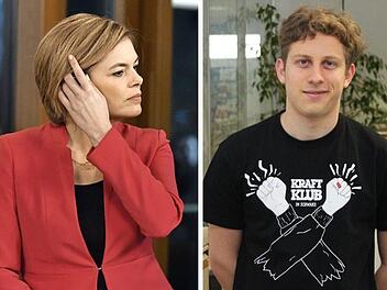 Werden wohl keine Freunde mehr: Julia Klöckner, stellvertretende CDU-Bundesvorsitzende aus Rheinland-Pfalz, und Julian Seiferth, Juso-Kreisvorsitzender aus Kulmbach. Fotos: dpa + privat