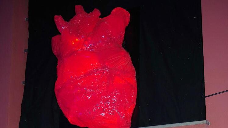 Lichtpunkt 19: "Die Herzen Kronachs" (Rathausg&auml;sschen): Idee,Umsetzung, K&uuml;nstler: Maya Berk, Melissa Yilmaz, Lichtpate: RauhBlechwarenfabrikation K&uuml;ps Heike Sch&uuml;lein