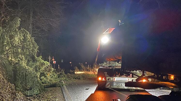 Ein Langholztransporter kam der Feuerwehr Bad Kissingen und Hausen zu Hilfe.