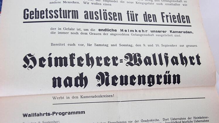 Plakat für die Heimkehrer-Wallfahrt 1950  Repro: Friedwald Schedel
