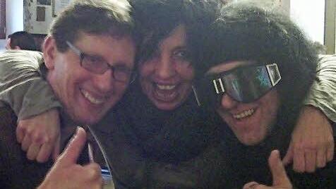 Horst Meixner (links) mit seinen Filmpartnern Miriam Egle und Oliver Grambs beim Dreh am Obermain.