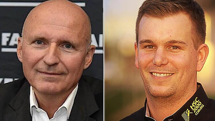 Alexander Fackelmann, Mitglied des Aufsichtsrates beim HC Erlangen (links) und Steffen Ramer, Geschäftsführer des HSC 2000 Coburg.