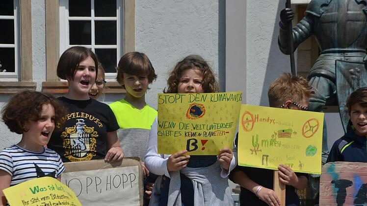 "Fridays for Future" , wie hier auf dem Herzogenauracher Marktplatz im Frühjahr, werden vielfach begrüßt. Die Schulen halten es für möglich, an einer solchen Aktion teilzunehmen - wenn sie rechtzeitig bekanntgegeben wird und idealerweise nach Unterrichtsschluss stattfindet.  Kinder des Liebfrauenhauses haben sich bereits beteiligt. Foto: Bernhard Panzer