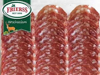 Diese Hirschsalami mit 100 Gramm Inhalt ist vom R&uuml;ckruf betroffen. Foto: Frierss GmbH