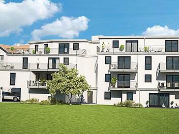 Einen fantastischen Blick über die gesamte Kurstadt bietet sich von der Pfalzstraße 19 + 21, wo die MSZ-Projektbau GmbH derzeit 13 schlüsselfertige Eigentumswohnungen errichtet.  Foto: PR