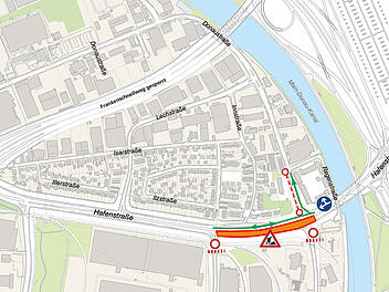 Sanierung rund um N&uuml;rnberger Hafen: Hier kommt es zu Einschr&auml;nkungen
