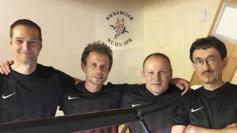 Die erfolgreiche Tischfußballmannschaft des KC Nurn, die Meister in der Verbandsliga wurde: (v. l.) Matthias Philipp, Michael Langer, Werner Kant und Rainer Göppner  Foto: Hans Franz