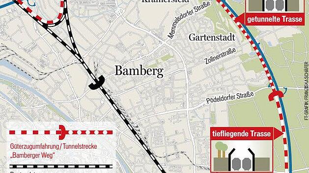 Tunnel, Ostumfahrung oder Ausbau im Bestand: Bamberg muss sich für eine Trassenvariante entscheiden.