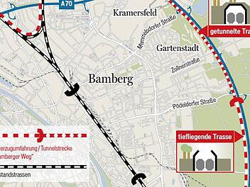 Tunnel, Ostumfahrung oder Ausbau im Bestand: Bamberg muss sich für eine Trassenvariante entscheiden.