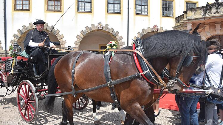Eine Kutsche stand f&uuml;r das Brautpaar bereitDaniela Pondelicek
