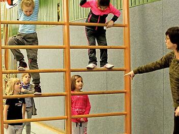 Nicht mehr alltäglich: die Körpererfahrung beim Überklettern einer Sprossenwand  Foto: Günther Geiling