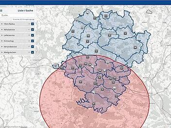 Auf den Internetseiten radius.wirtschaftsraum-hassberge.de oder 15km.wiport.de kann man 15-km-Radien ausmessen. Foto: LRA