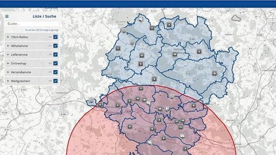 Auf den Internetseiten radius.wirtschaftsraum-hassberge.de oder 15km.wiport.de kann man 15-km-Radien ausmessen. Foto: LRA