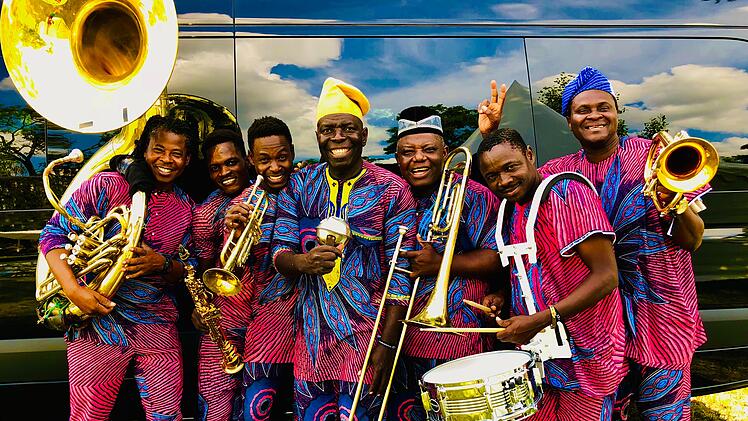 Die Gangbe Brass Band auf dem Africa Festical Würzburg 2025