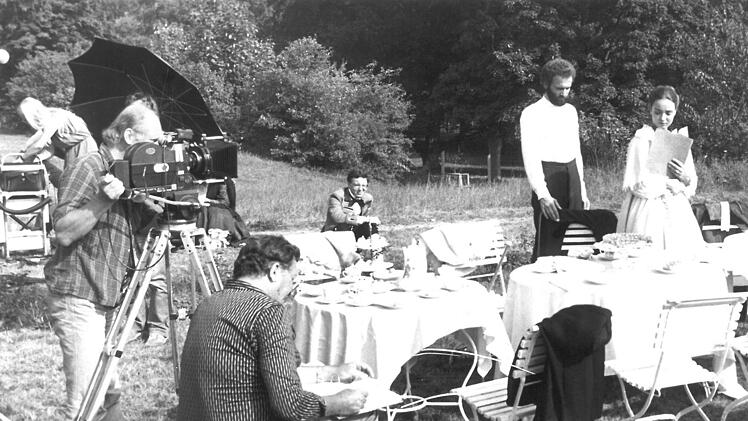 Dreharbeiten 1982 in Tambach für die Verfilmung des Romans "Die zweite Frau".Foto: Wippenbeck / Tageblatt-Archiv