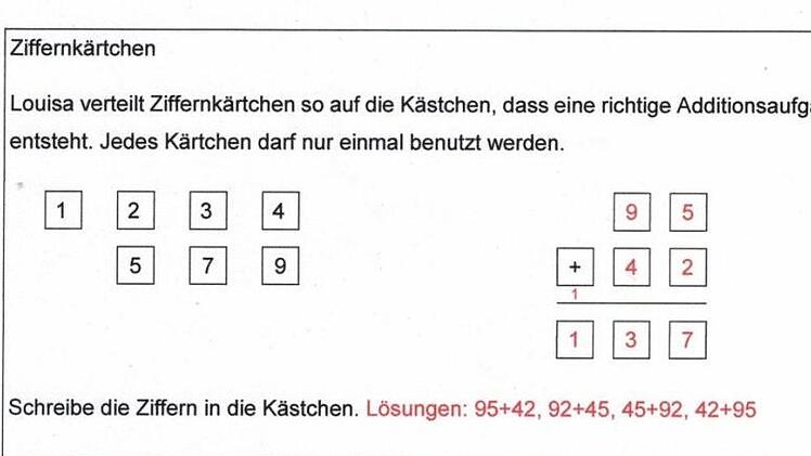 Die Aufgabe Nummer 3 fand Lucie Gaiser am schwierigsten. Foto: Stephanie Elm