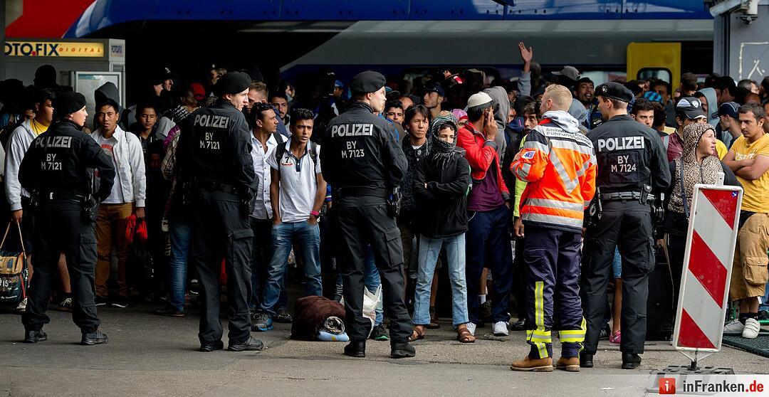 Ankunft von Flüchtlingen am Bahnhof München