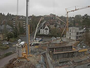 Was passiert auf der Baustelle von Abschnitt II? Die Webcam zeigt es: Derzeit wird an der Tiefgarage gearbeitet.Repro: Costbar/Webcam
