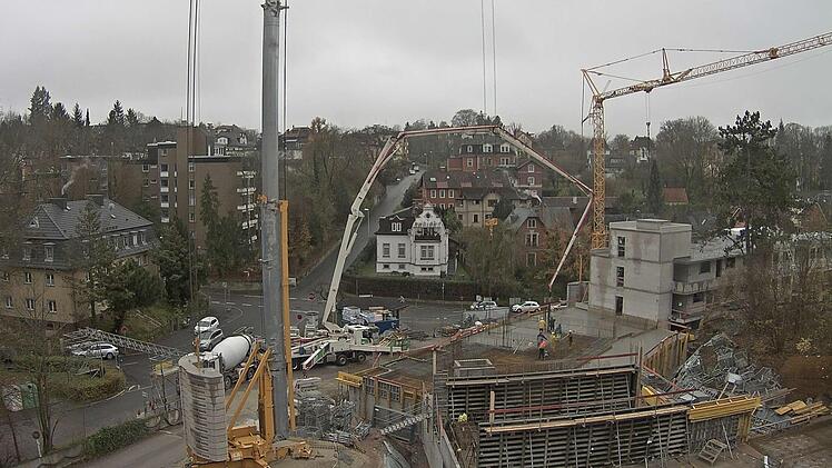Was passiert auf der Baustelle von Abschnitt II? Die Webcam zeigt es: Derzeit wird an der Tiefgarage gearbeitet.Repro: Costbar/Webcam
